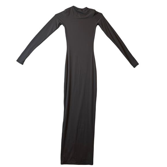 SKIMS Fits Everybody Crew Neck Long Sleeve Dress Size XXS Black - Picture 5 of 5